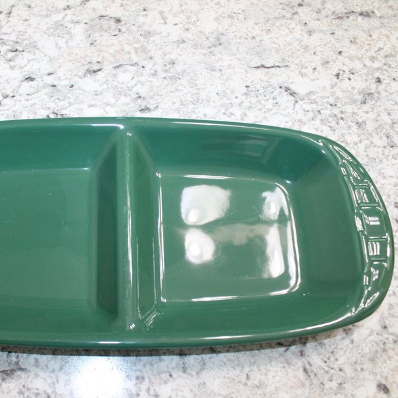 Longaberger Serving Tray Divided Dish Ivy Green - Picture 3 of 6